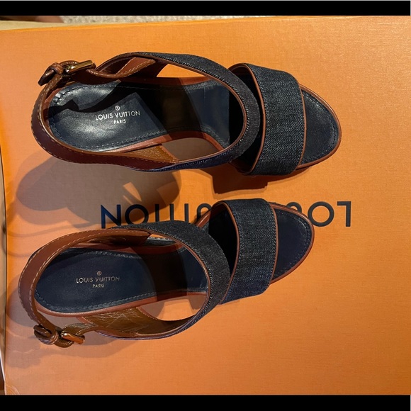 Louis Vuitton Denim Croisiere Wedge Sandal - Picture 2 of 5